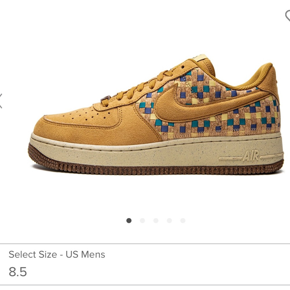Nike N7 Air Force 1 low dunk cork multi color rare Men’s 8.5 W 10 tan shoes